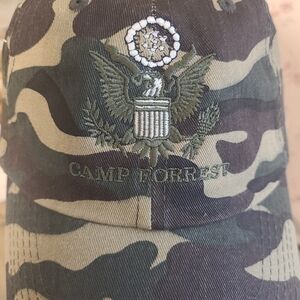 Camp Forrest Embroidered/Stitched Logo Green Hat (adjustable band) - men & women